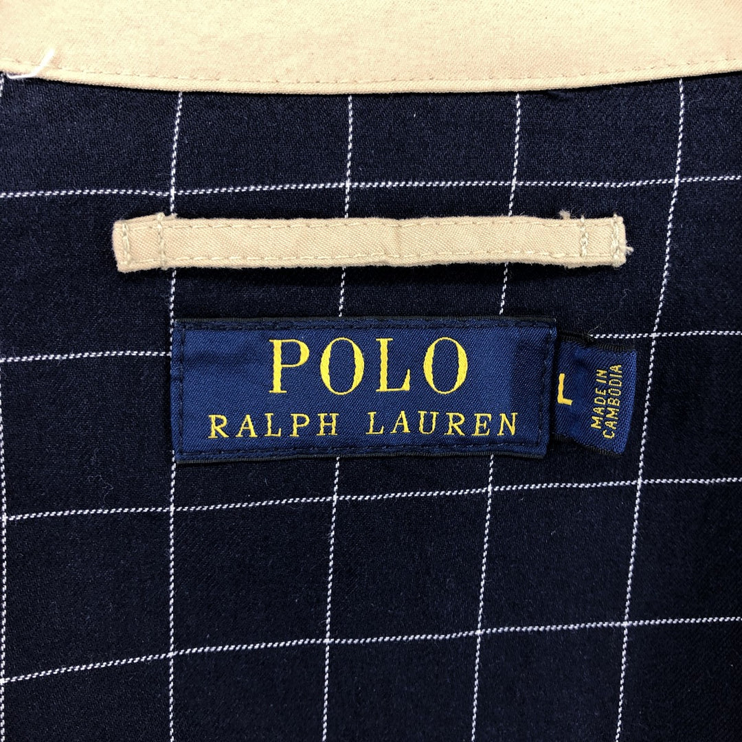 Ralph Lauren POLO RALPH LAUREN Swing Top Sports Jacket Men's L size polyester Beige type Vintage Second Hand