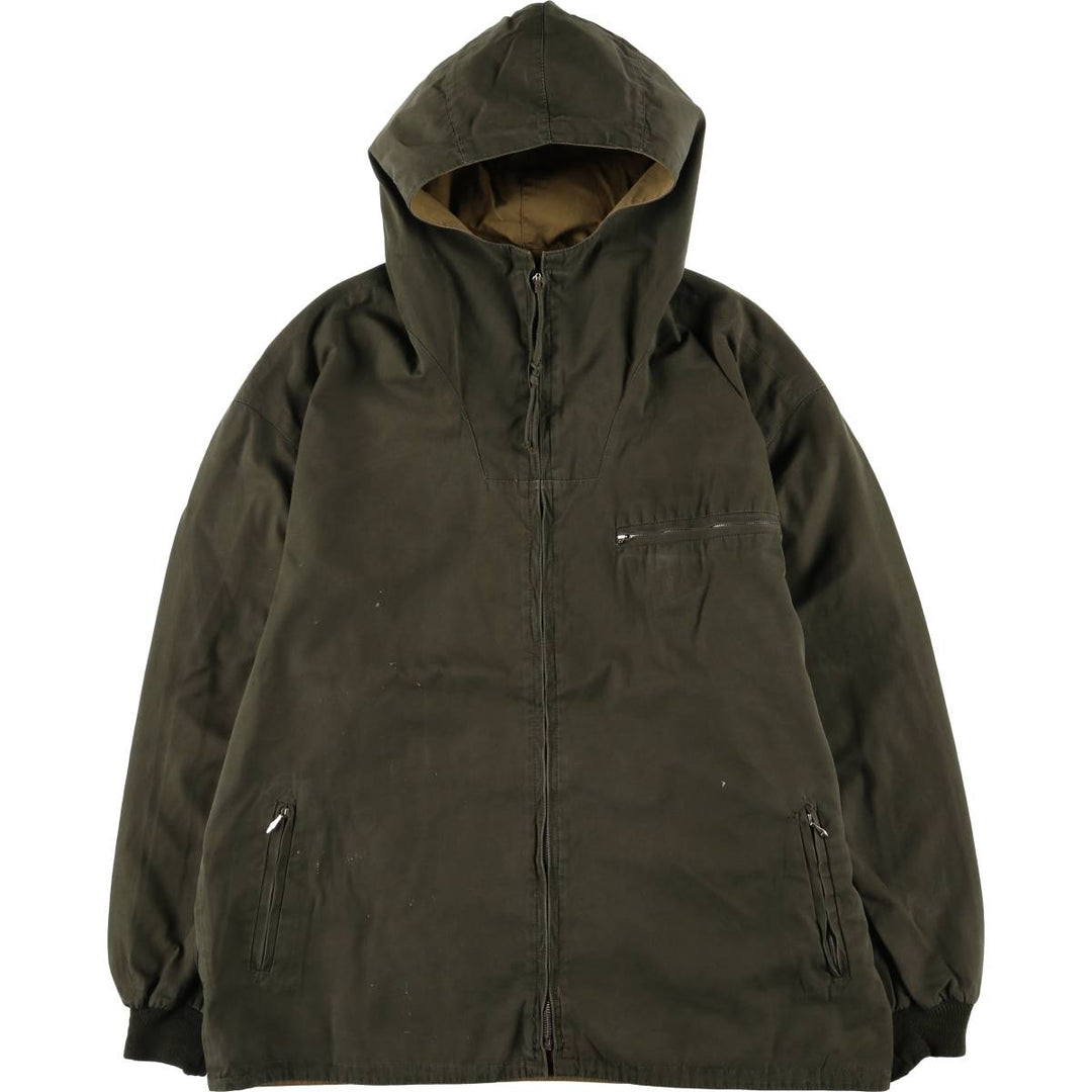 Sporthaus Schuster hooded reversible zip-up jacket, men's XL, vintage unclear Khaki type Vintage Second Hand