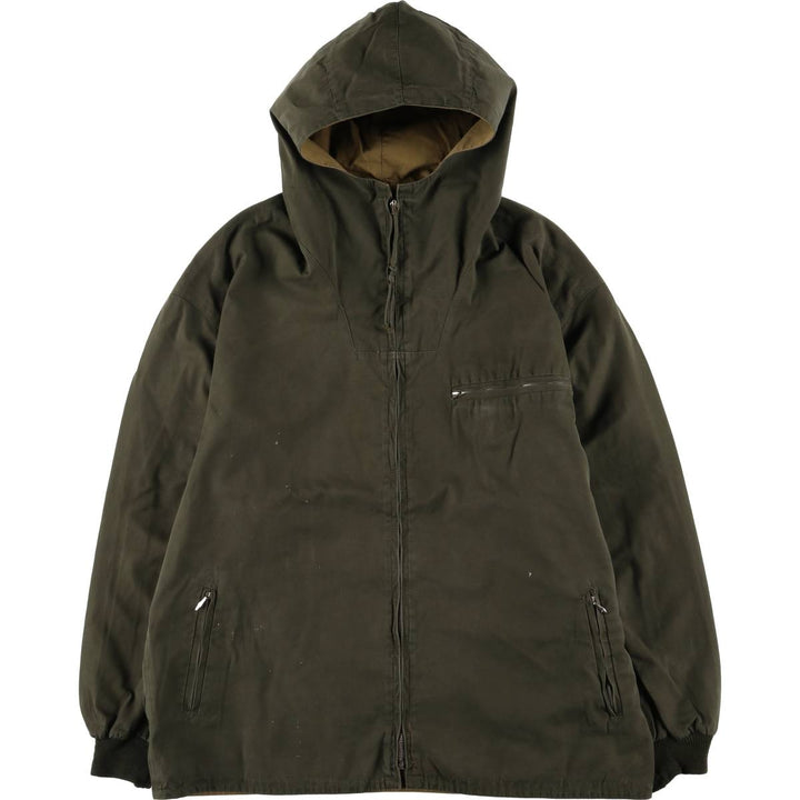 Sporthaus Schuster hooded reversible zip-up jacket, men's XL, vintage unclear Khaki type Vintage Second Hand