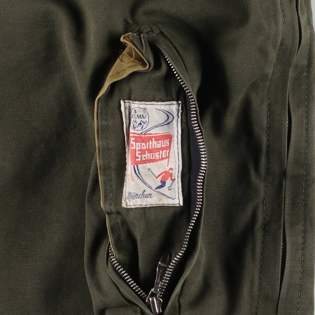 Sporthaus Schuster hooded reversible zip-up jacket, men's XL, vintage unclear Khaki type Vintage Second Hand