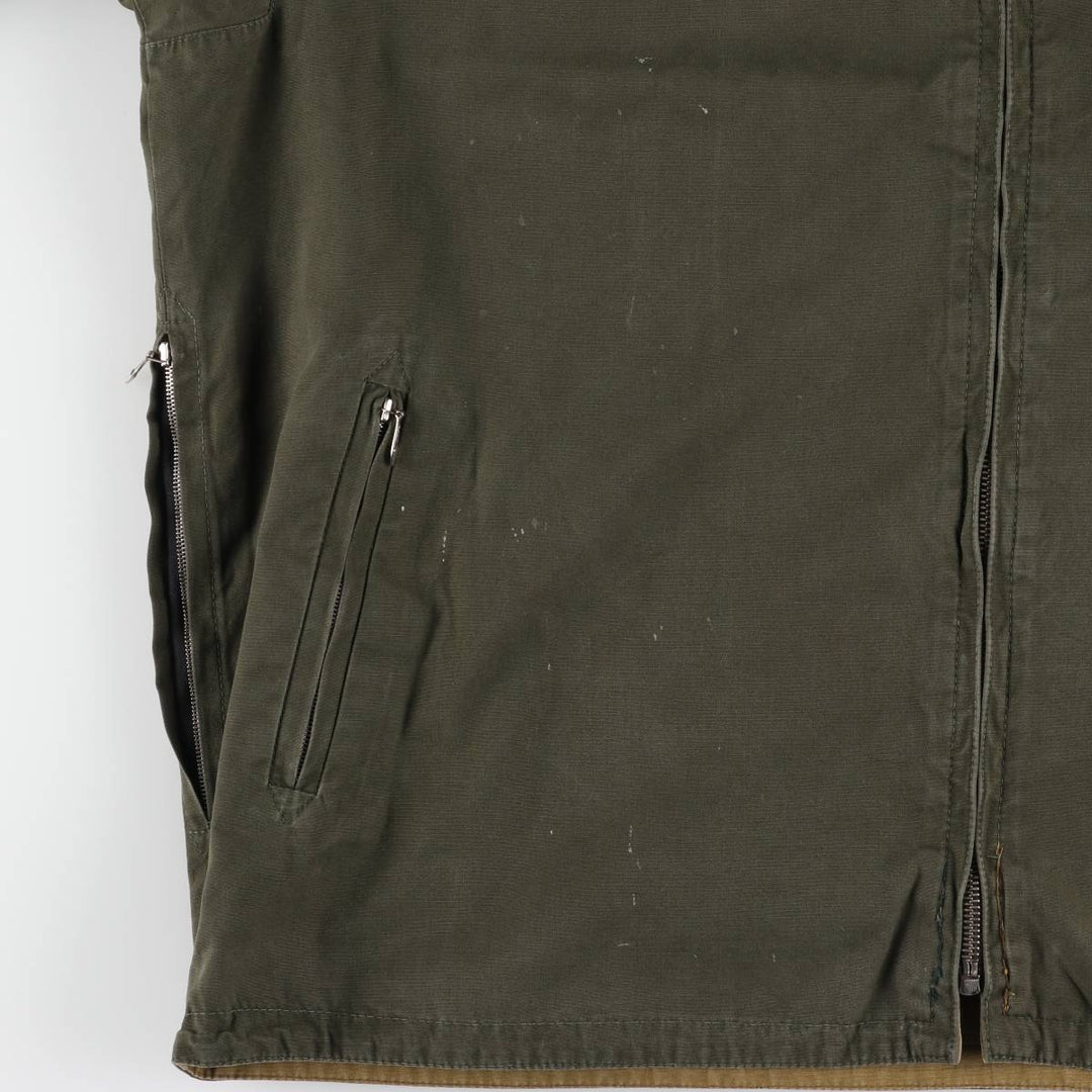 Sporthaus Schuster hooded reversible zip-up jacket, men's XL, vintage unclear Khaki type Vintage Second Hand