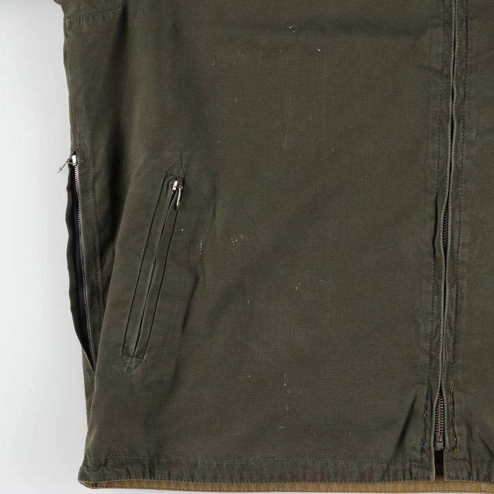 Sporthaus Schuster hooded reversible zip-up jacket, men's XL, vintage unclear Khaki type Vintage Second Hand