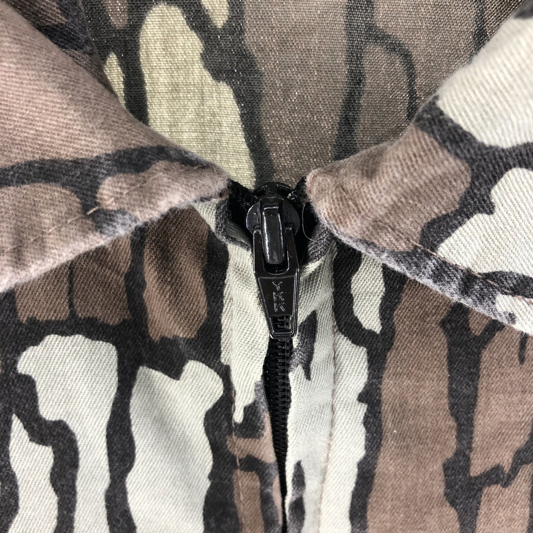10X Camouflage Pattern Tree Bark Camo Zip-up Jacket Men's M unclear gray type Vintage Second Hand