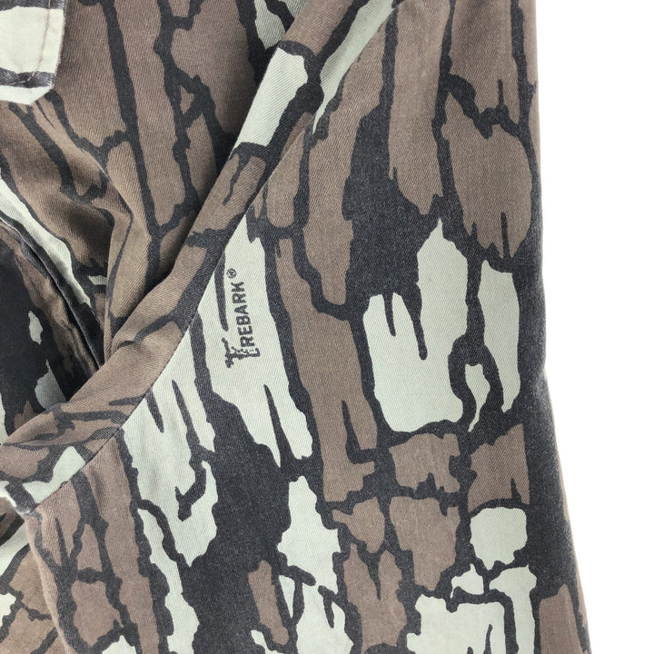 10X Camouflage Pattern Tree Bark Camo Zip-up Jacket Men's M unclear gray type Vintage Second Hand