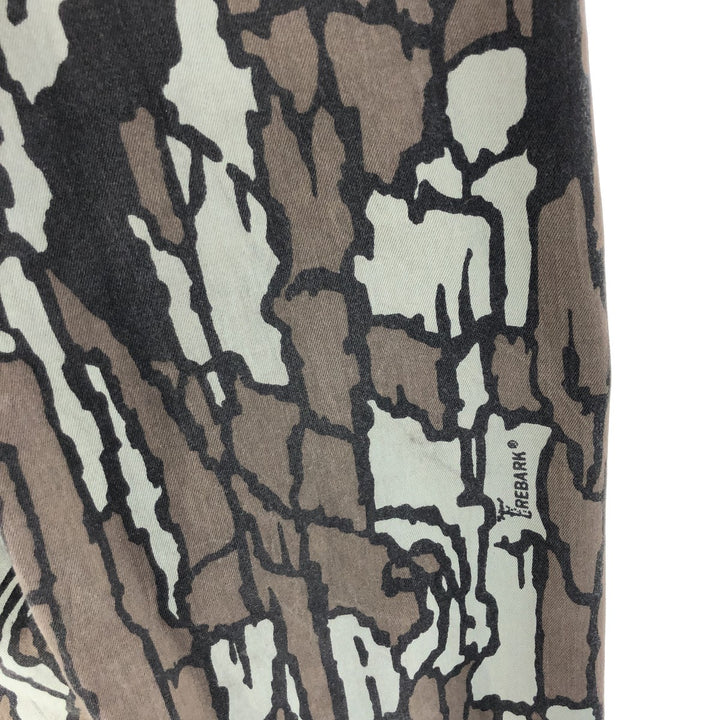 10X Camouflage Pattern Tree Bark Camo Zip-up Jacket Men's M unclear gray type Vintage Second Hand
