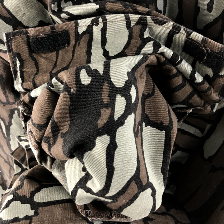 10X Camouflage Pattern Tree Bark Camo Zip-up Jacket Men's M unclear gray type Vintage Second Hand