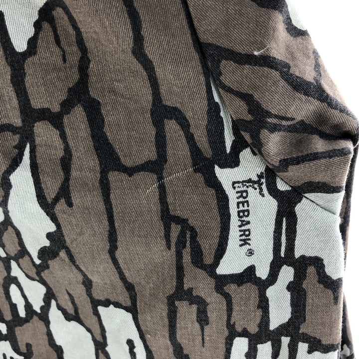 10X Camouflage Pattern Tree Bark Camo Zip-up Jacket Men's M unclear gray type Vintage Second Hand