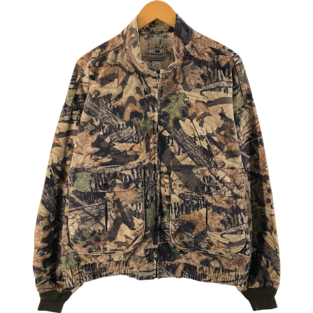 90s~ Mossy Oak Camouflage Pattern Real Tree Camo Cotton Blouson Made in USA Men's XL Vintage cotton Beige type Vintage Second Hand