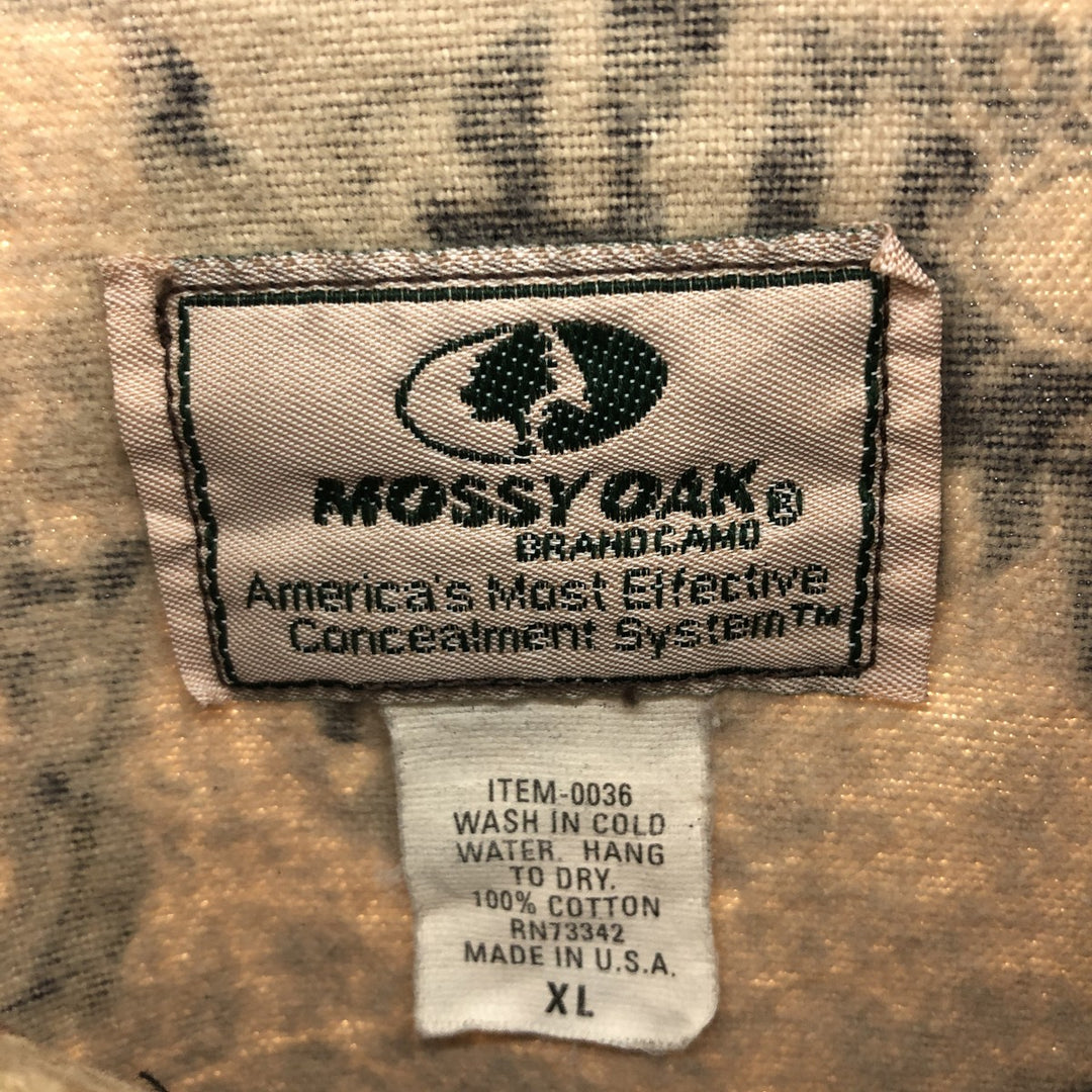 90s~ Mossy Oak Camouflage Pattern Real Tree Camo Cotton Blouson Made in USA Men's XL Vintage cotton Beige type Vintage Second Hand