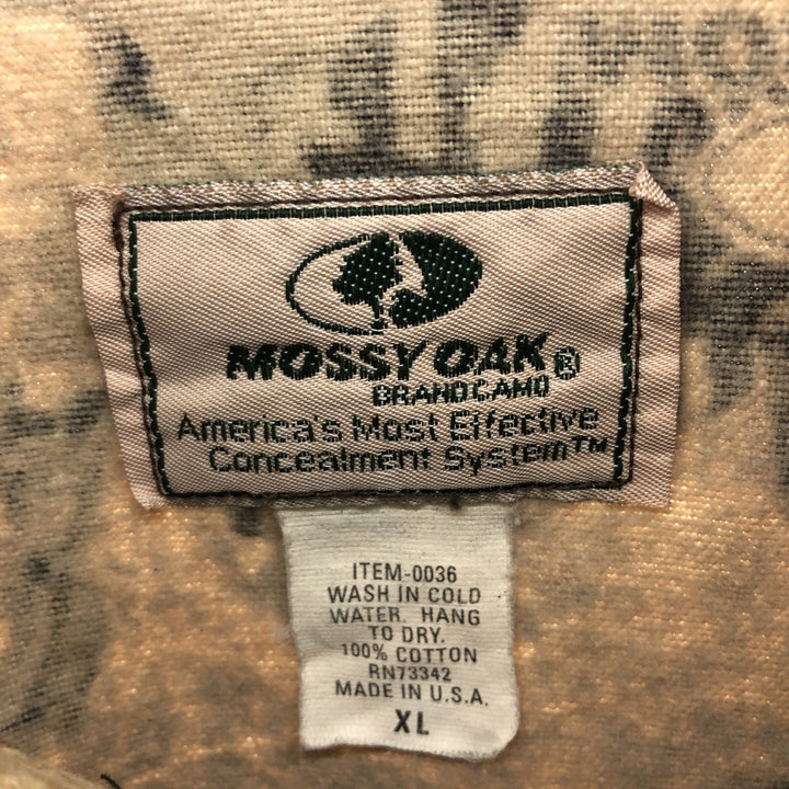 90s~ Mossy Oak Camouflage Pattern Real Tree Camo Cotton Blouson Made in USA Men's XL Vintage cotton Beige type Vintage Second Hand