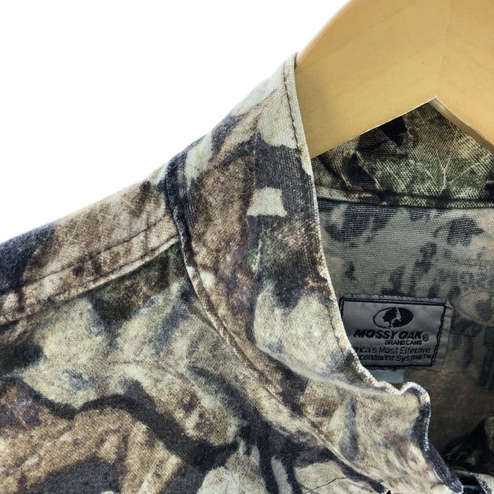90s~ Mossy Oak Camouflage Pattern Real Tree Camo Cotton Blouson Made in USA Men's XL Vintage cotton Beige type Vintage Second Hand