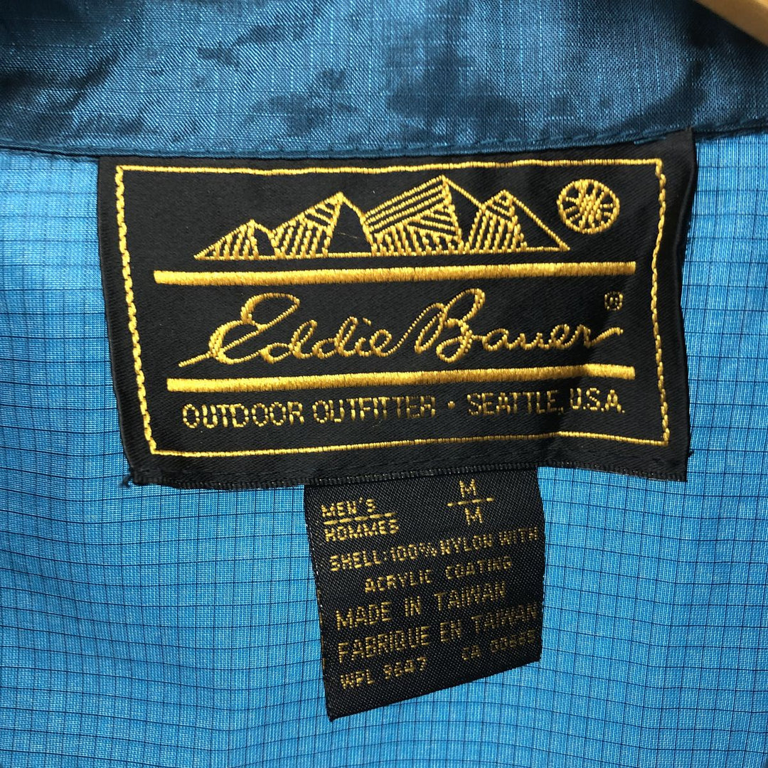90'S Eddie Bauer Black Tag Ripstop Half Zip Nylon Pullover Men's M Nylon green type Vintage Second Hand