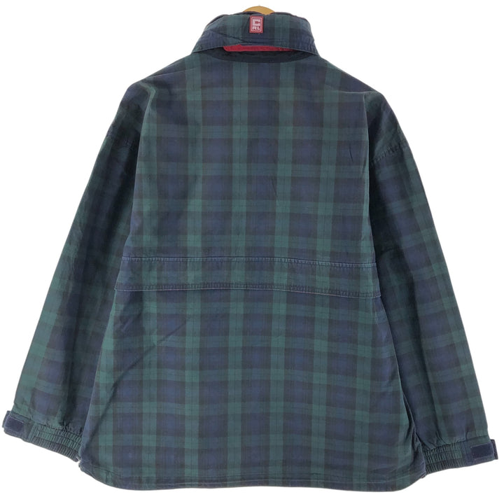 90'S Ralph Lauren CHAPS Check Pattern Anorak Jacket Men's L size Vintage cotton Green type dark green Vintage Second Hand