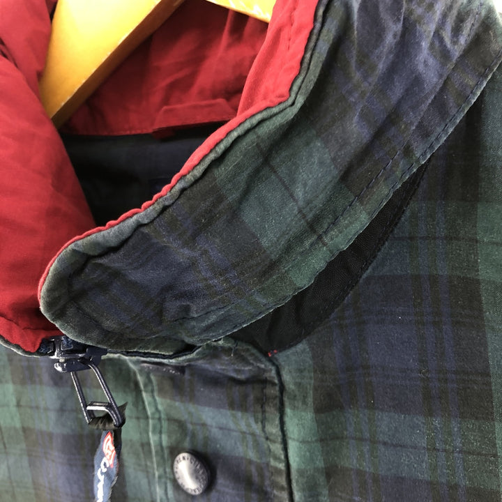 90'S Ralph Lauren CHAPS Check Pattern Anorak Jacket Men's L size Vintage cotton Green type dark green Vintage Second Hand
