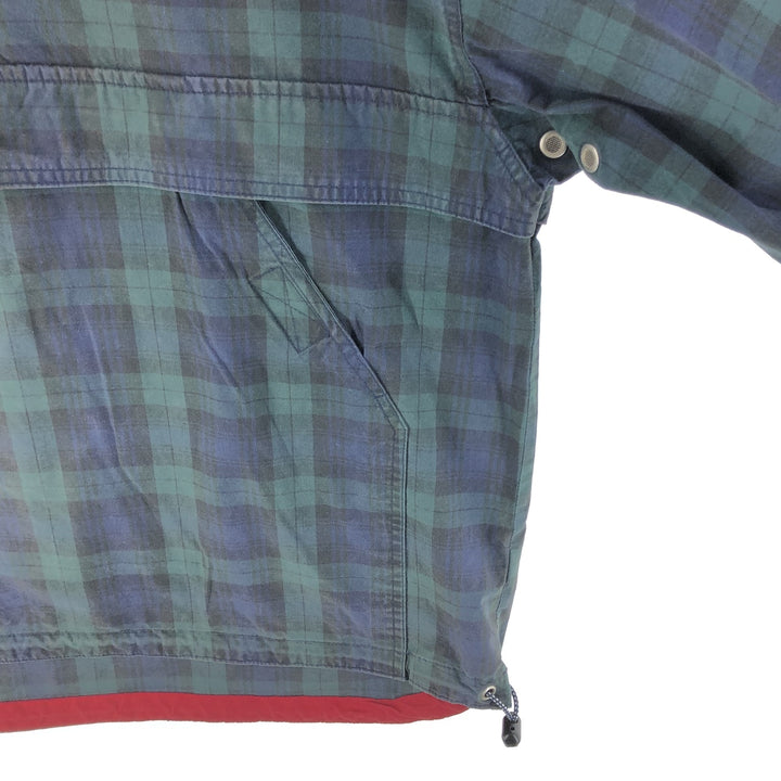 90'S Ralph Lauren CHAPS Check Pattern Anorak Jacket Men's L size Vintage cotton Green type dark green Vintage Second Hand