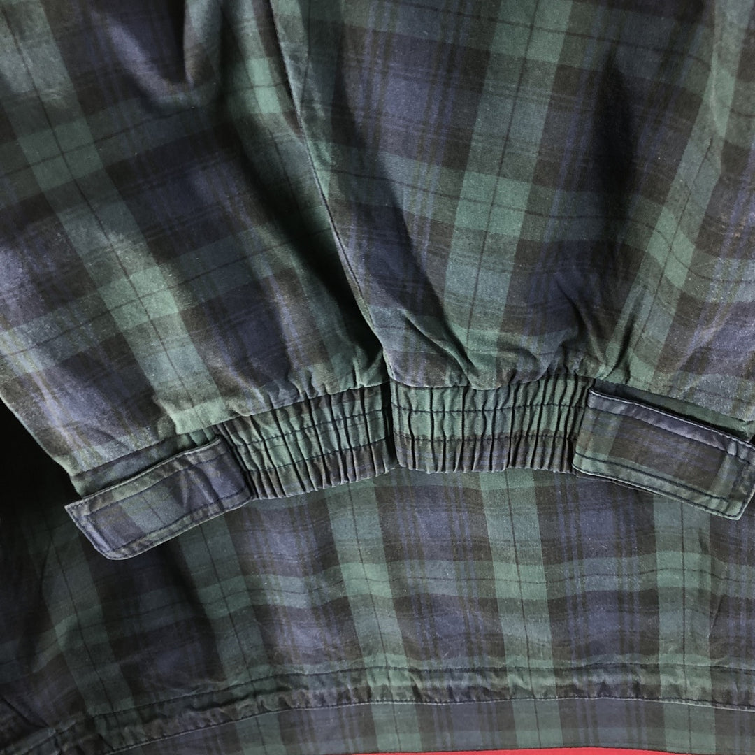 90'S Ralph Lauren CHAPS Check Pattern Anorak Jacket Men's L size Vintage cotton Green type dark green Vintage Second Hand