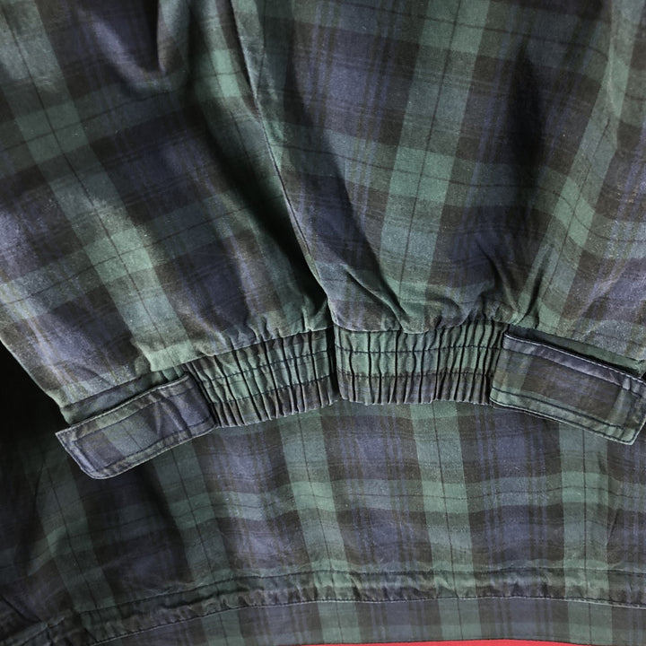 90'S Ralph Lauren CHAPS Check Pattern Anorak Jacket Men's L size Vintage cotton Green type dark green Vintage Second Hand