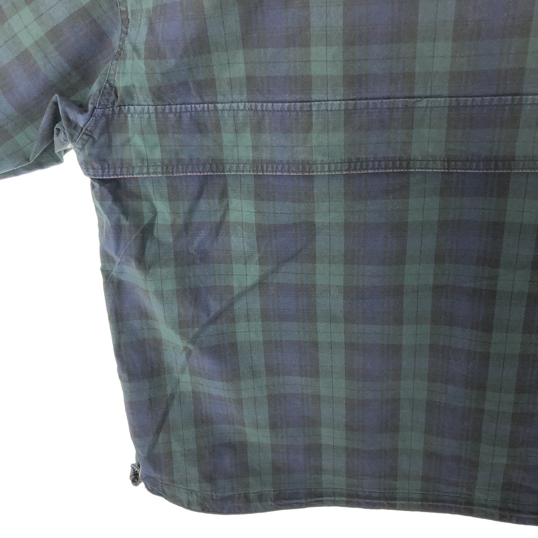 90'S Ralph Lauren CHAPS Check Pattern Anorak Jacket Men's L size Vintage cotton Green type dark green Vintage Second Hand