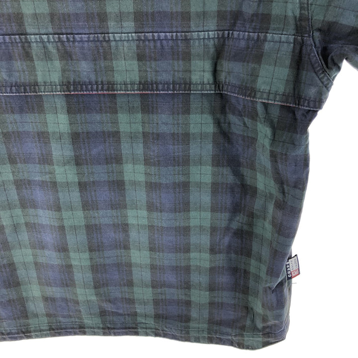 90'S Ralph Lauren CHAPS Check Pattern Anorak Jacket Men's L size Vintage cotton Green type dark green Vintage Second Hand