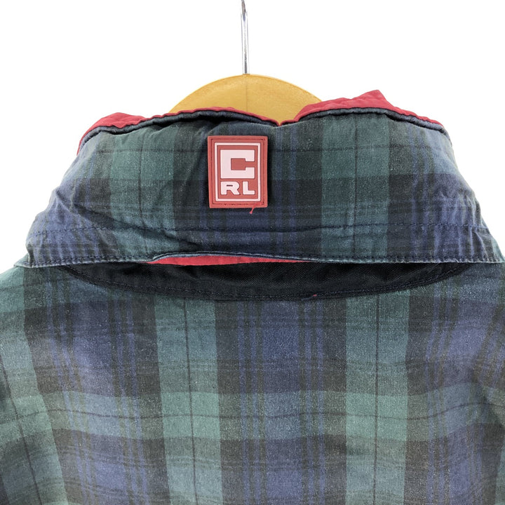 90'S Ralph Lauren CHAPS Check Pattern Anorak Jacket Men's L size Vintage cotton Green type dark green Vintage Second Hand