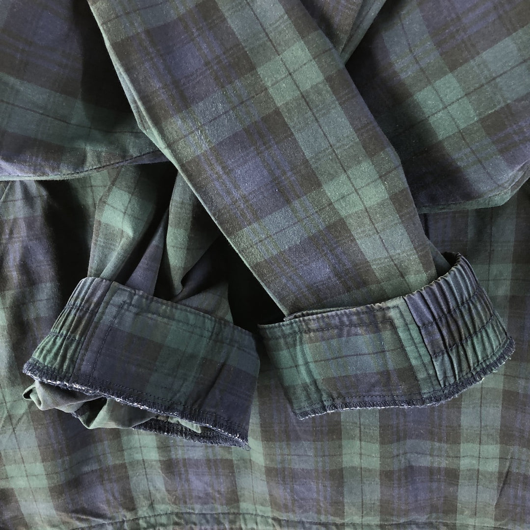 90'S Ralph Lauren CHAPS Check Pattern Anorak Jacket Men's L size Vintage cotton Green type dark green Vintage Second Hand