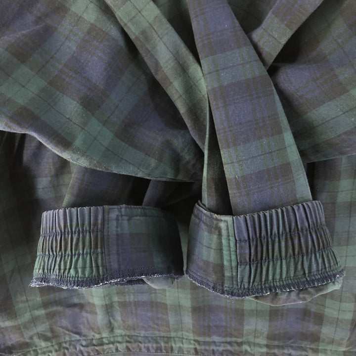 90'S Ralph Lauren CHAPS Check Pattern Anorak Jacket Men's L size Vintage cotton Green type dark green Vintage Second Hand