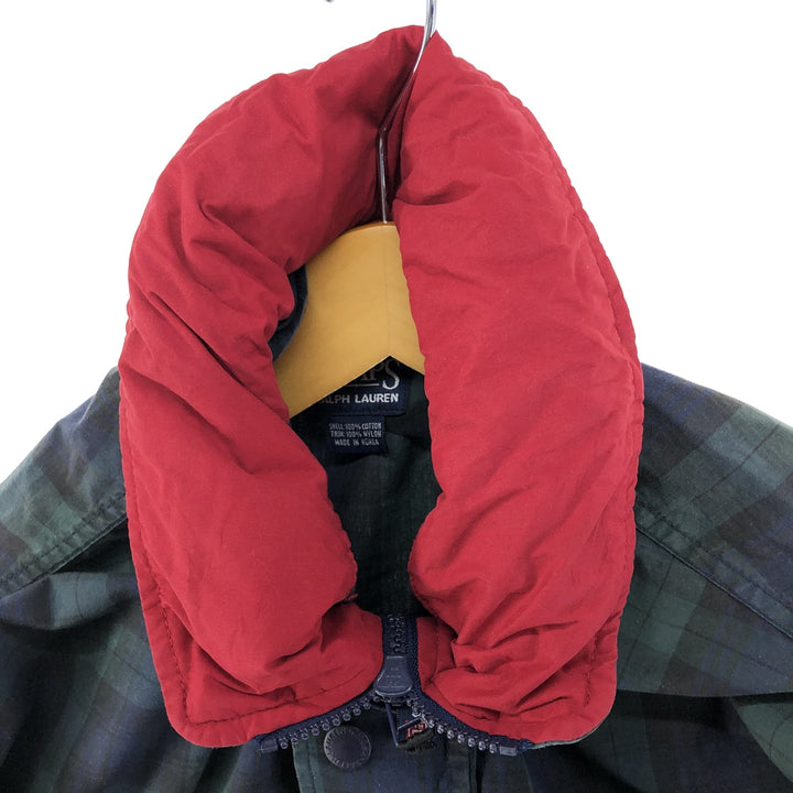 90'S Ralph Lauren CHAPS Check Pattern Anorak Jacket Men's L size Vintage cotton Green type dark green Vintage Second Hand