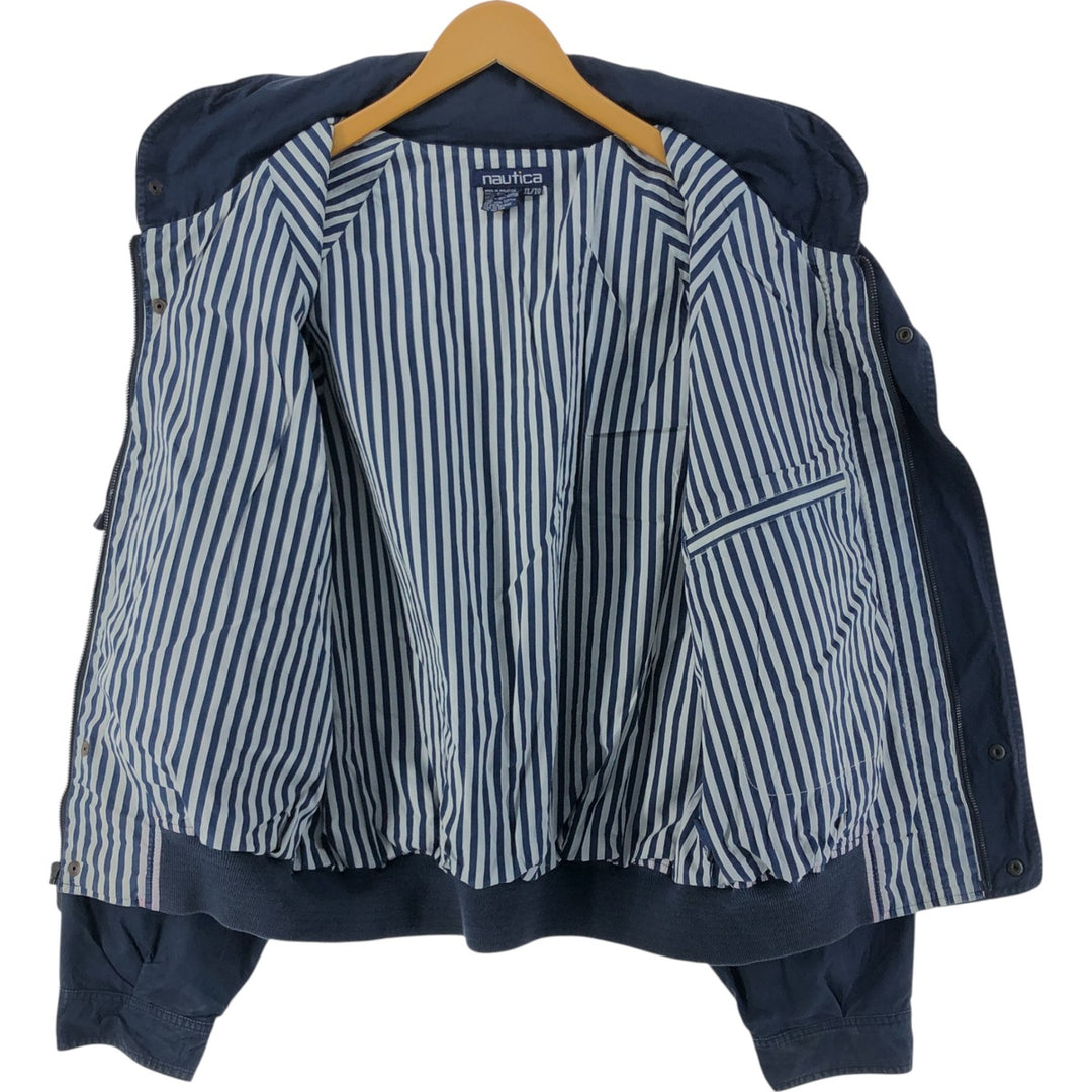 90'S NAUTICA Cotton Jacket, Men's XL Size, Vintage cotton navy blue type Vintage Second Hand