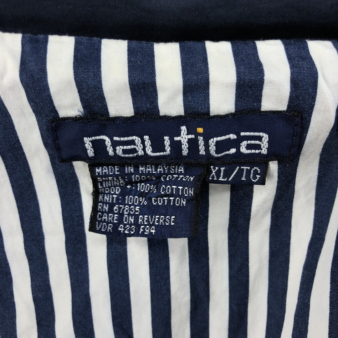 90'S NAUTICA Cotton Jacket, Men's XL Size, Vintage cotton navy blue type Vintage Second Hand