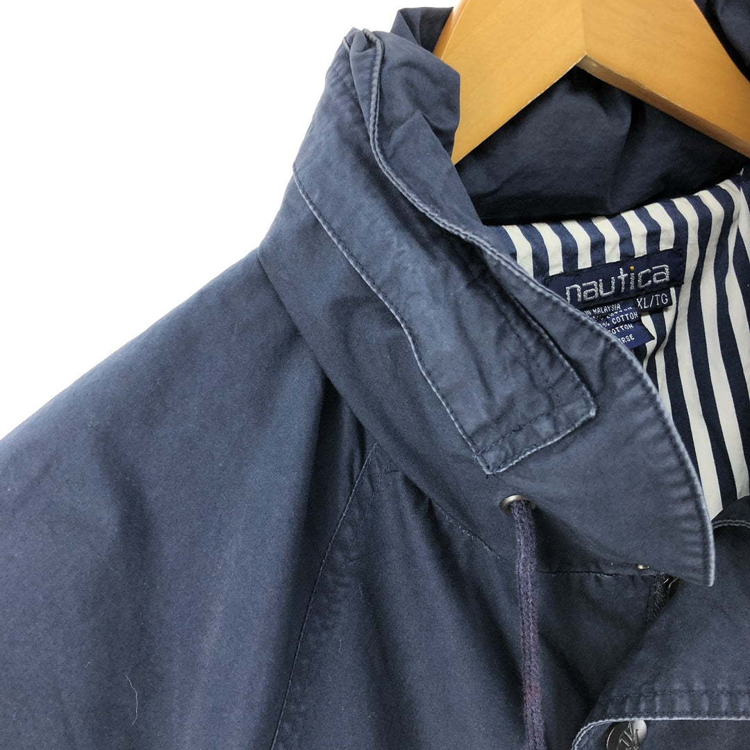90'S NAUTICA Cotton Jacket, Men's XL Size, Vintage cotton navy blue type Vintage Second Hand