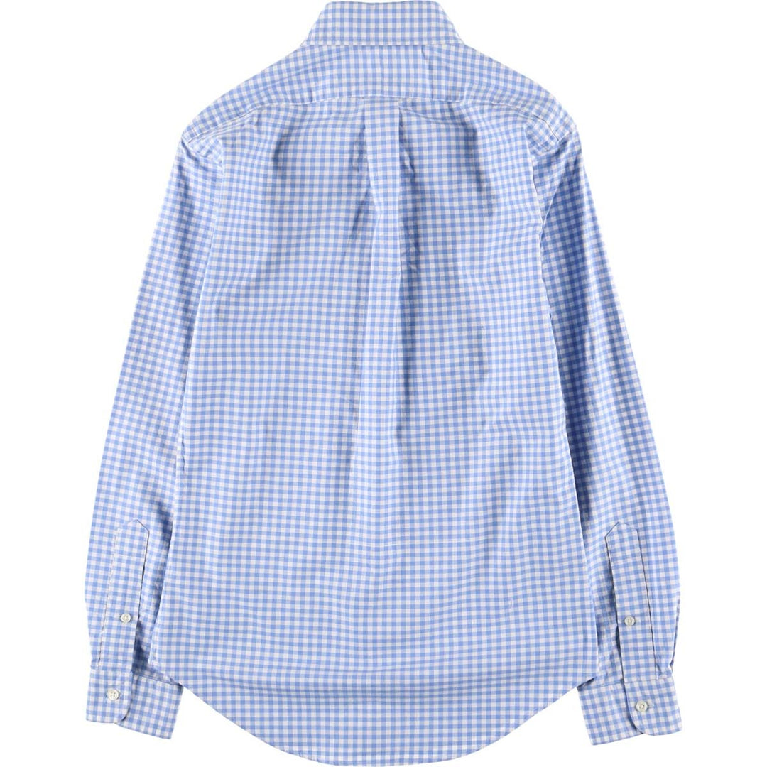 Ralph Lauren Slim Fit Stretch Oxford Gingham Check Long Sleeve Button Down Check Shirt Men's XS unclear Blue type light blue Vintage Second Hand