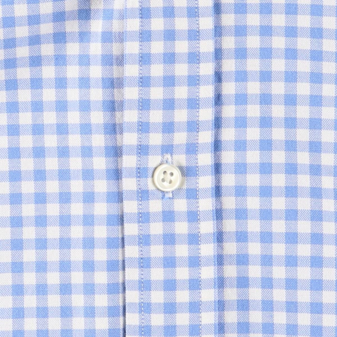 Ralph Lauren Slim Fit Stretch Oxford Gingham Check Long Sleeve Button Down Check Shirt Men's XS unclear Blue type light blue Vintage Second Hand