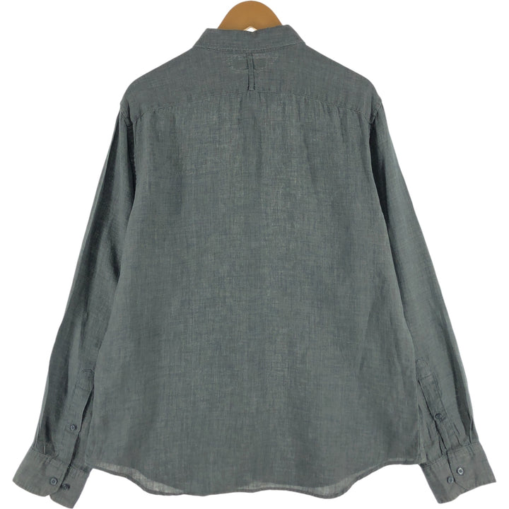 00'S Banana Republic Camden Fit Long Sleeve Linen Button Down Shirt Men's Size L linen gray type Vintage Second Hand