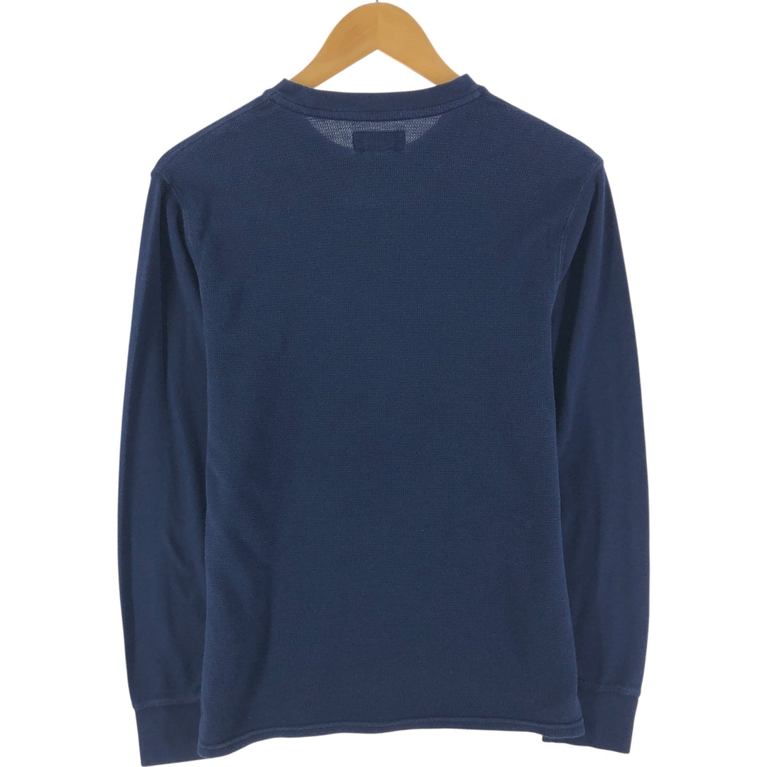 Ralph Lauren POLO RALPH LAUREN Thermal Long T-shirt Waffle Men's M size cotton navy blue type Vintage Second Hand