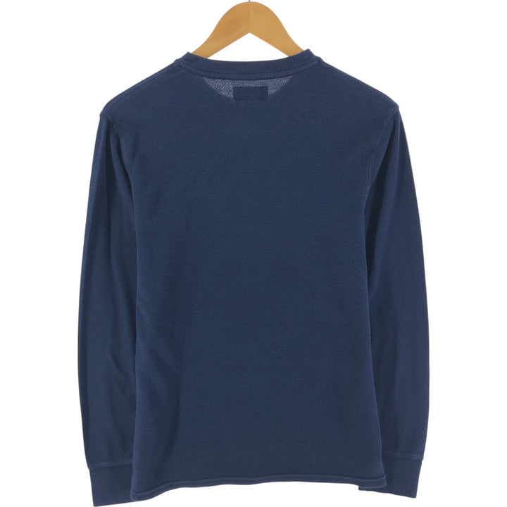 Ralph Lauren POLO RALPH LAUREN Thermal Long T-shirt Waffle Men's M size cotton navy blue type Vintage Second Hand