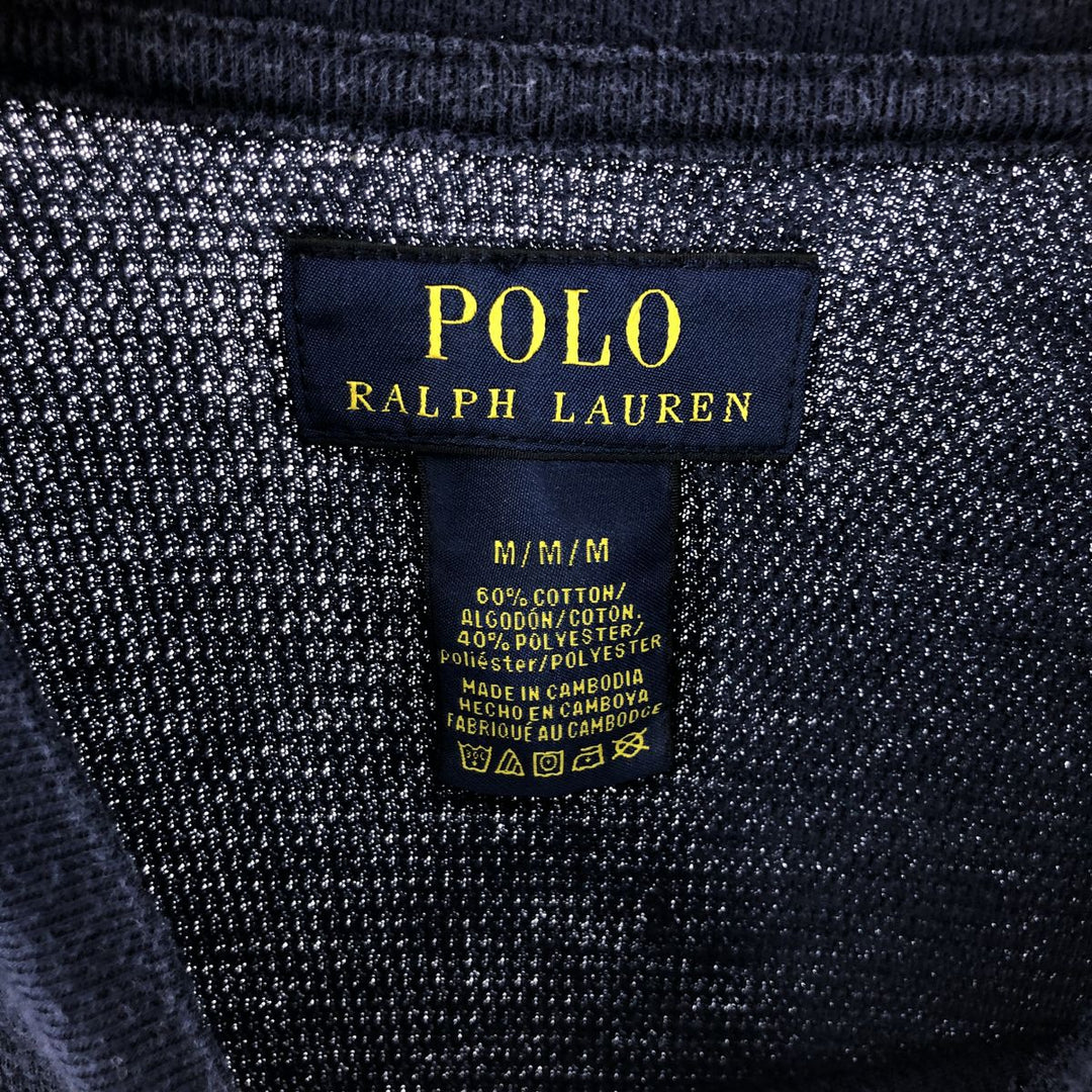 Ralph Lauren POLO RALPH LAUREN Thermal Long T-shirt Waffle Men's M size cotton navy blue type Vintage Second Hand