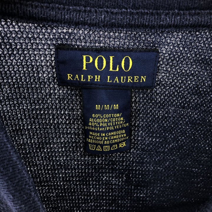 Ralph Lauren POLO RALPH LAUREN Thermal Long T-shirt Waffle Men's M size cotton navy blue type Vintage Second Hand