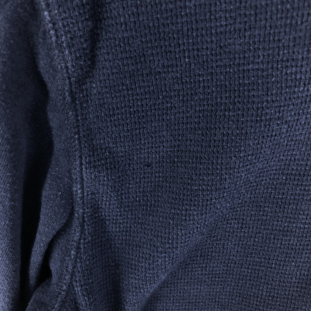 Ralph Lauren POLO RALPH LAUREN Thermal Long T-shirt Waffle Men's M size cotton navy blue type Vintage Second Hand