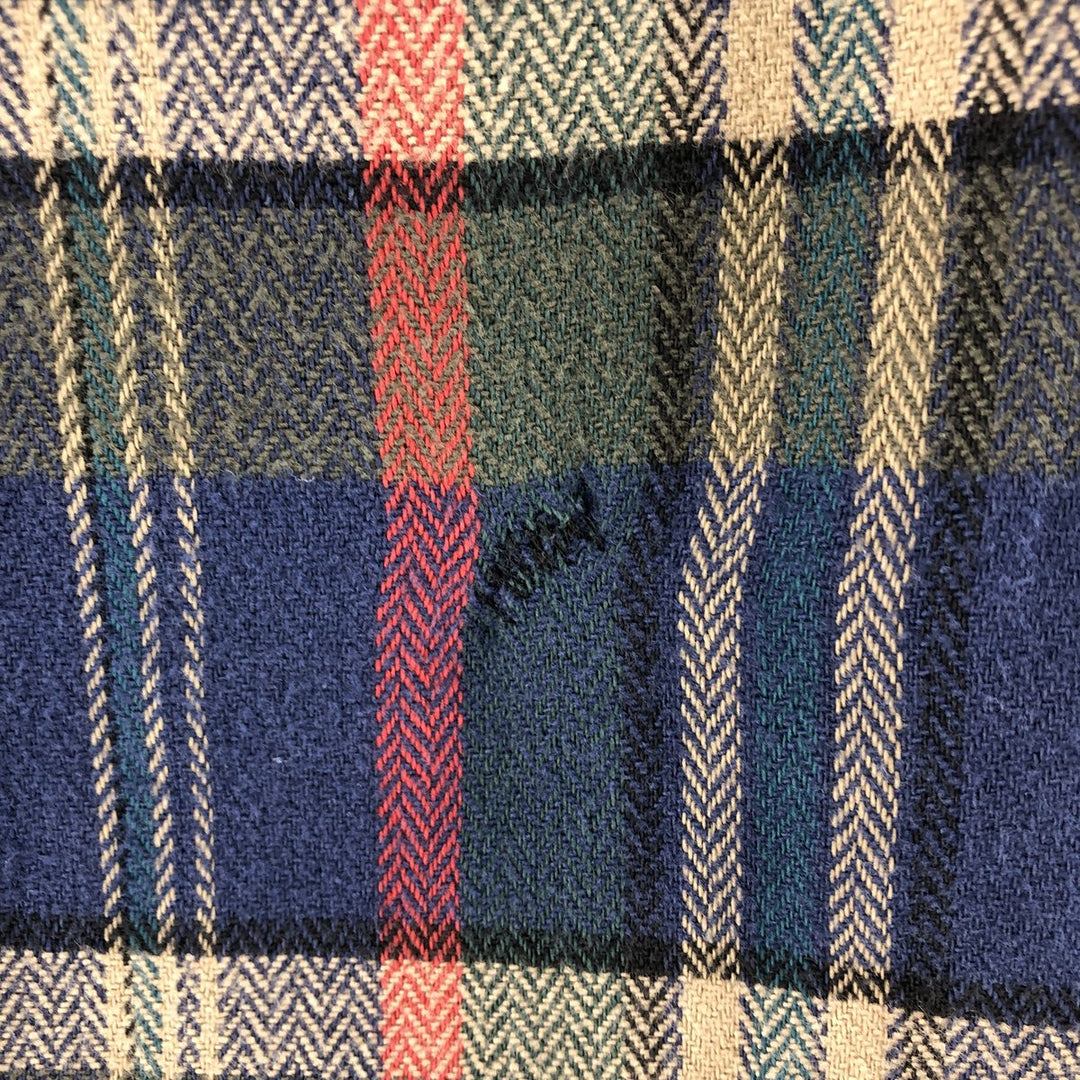 90'S Five Brother Long Sleeve Flannel Check Shirt Men's M Size Vintage unknown navy blue type Vintage Second Hand