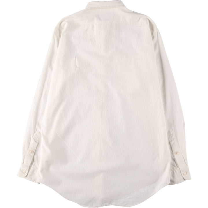 Ralph Lauren DUNGAREE WORKSHIRT Long sleeve cotton shirt, men's size M cotton white type Vintage Second Hand