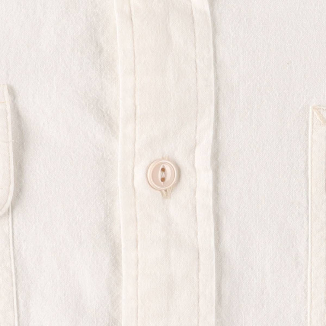 Ralph Lauren DUNGAREE WORKSHIRT Long sleeve cotton shirt, men's size M cotton white type Vintage Second Hand