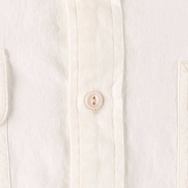 Ralph Lauren DUNGAREE WORKSHIRT Long sleeve cotton shirt, men's size M cotton white type Vintage Second Hand