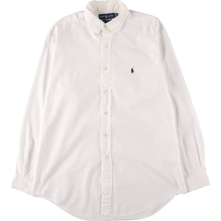 Ralph Lauren YARMOUTH long sleeve button down shirt, men's size L cotton white type Vintage Second Hand