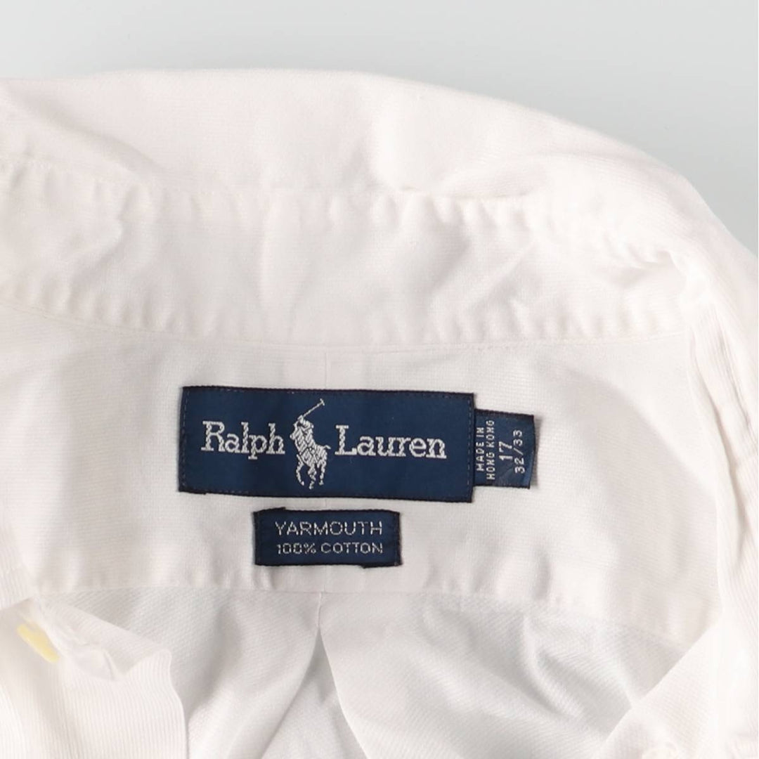 Ralph Lauren YARMOUTH long sleeve button down shirt, men's XL size cotton white type Vintage Second Hand
