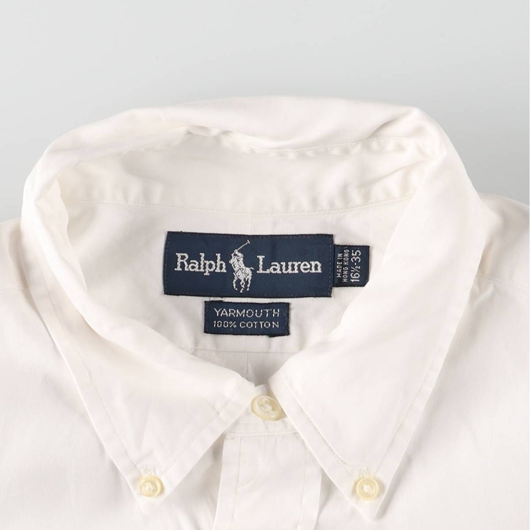 Ralph Lauren YARMOUTH Long Sleeve Button Down Shirt Men's XL Button Down cotton white type Vintage Second Hand