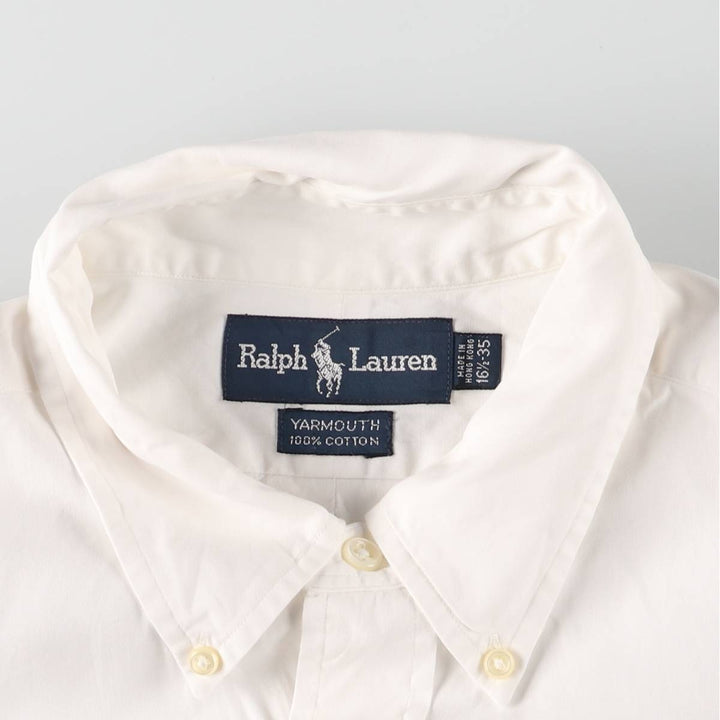 Ralph Lauren YARMOUTH Long Sleeve Button Down Shirt Men's XL Button Down cotton white type Vintage Second Hand