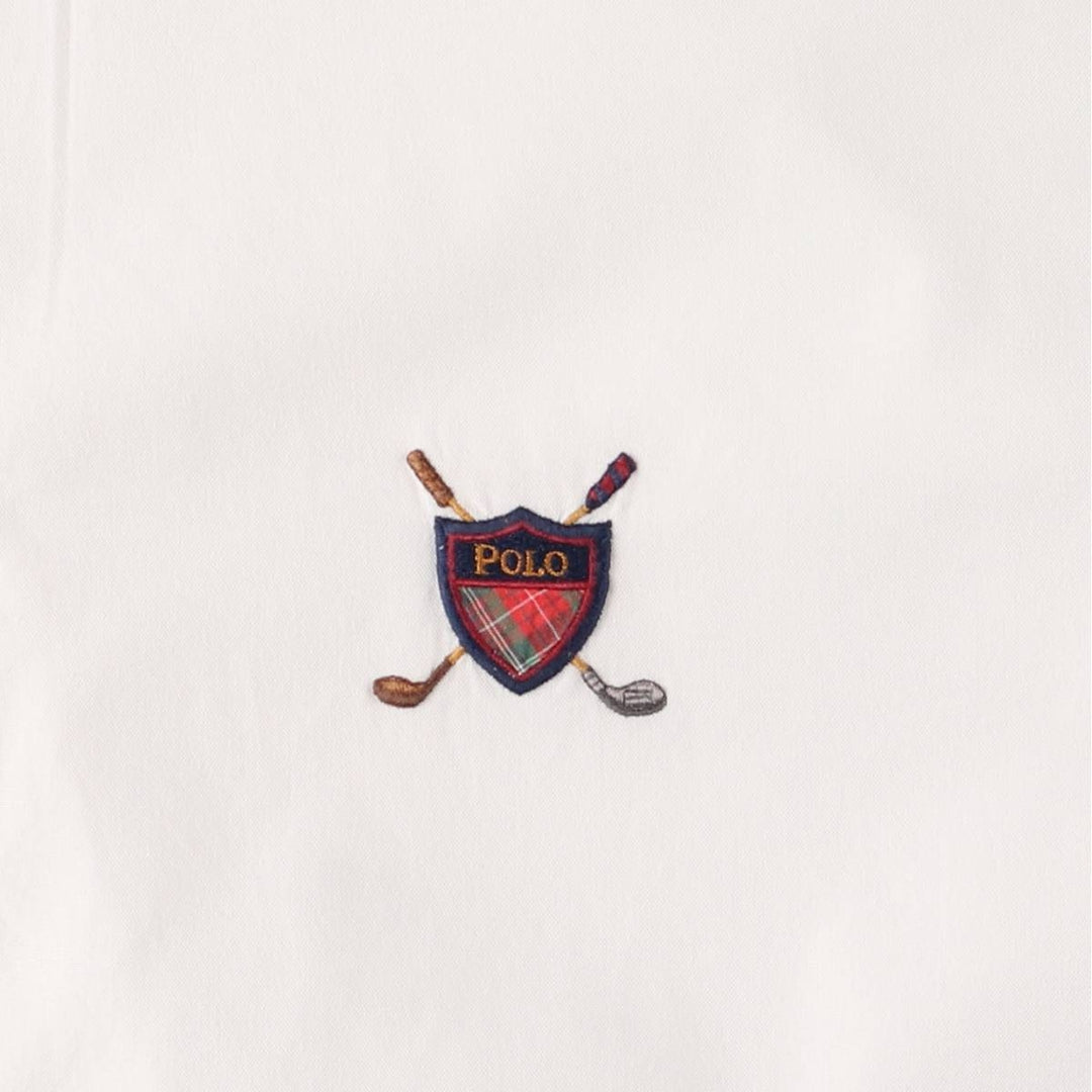Ralph Lauren long sleeve button down shirt, men's size L cotton white type Vintage Second Hand
