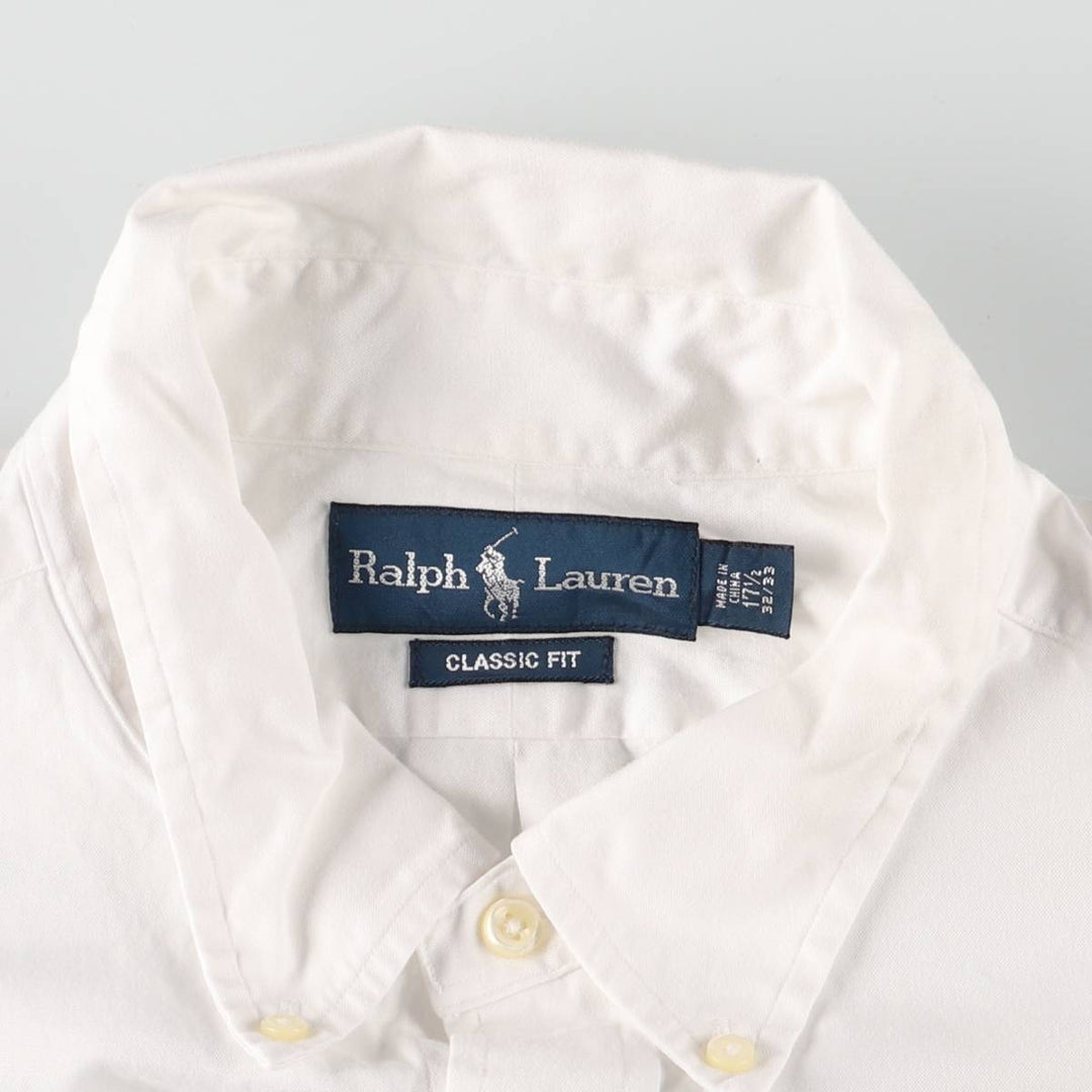 Ralph Lauren Classic Fit Long Sleeve Button Down Shirt Men's XXXL cotton white type Vintage Second Hand