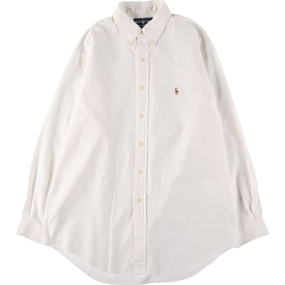 Ralph Lauren YARMOUTH long sleeve button down shirt, men's XL size cotton white type Vintage Second Hand