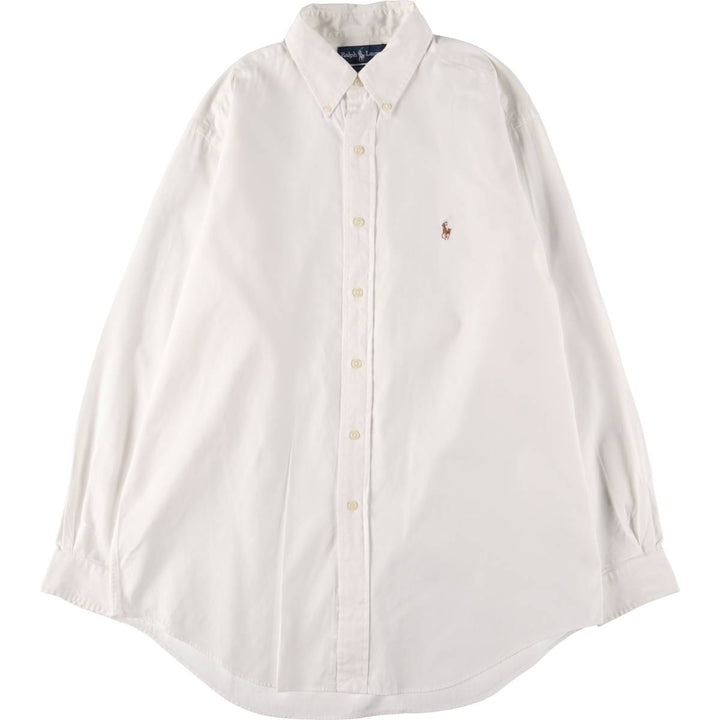 Ralph Lauren YARMOUTH long sleeve button down shirt, men's XL size cotton white type Vintage Second Hand